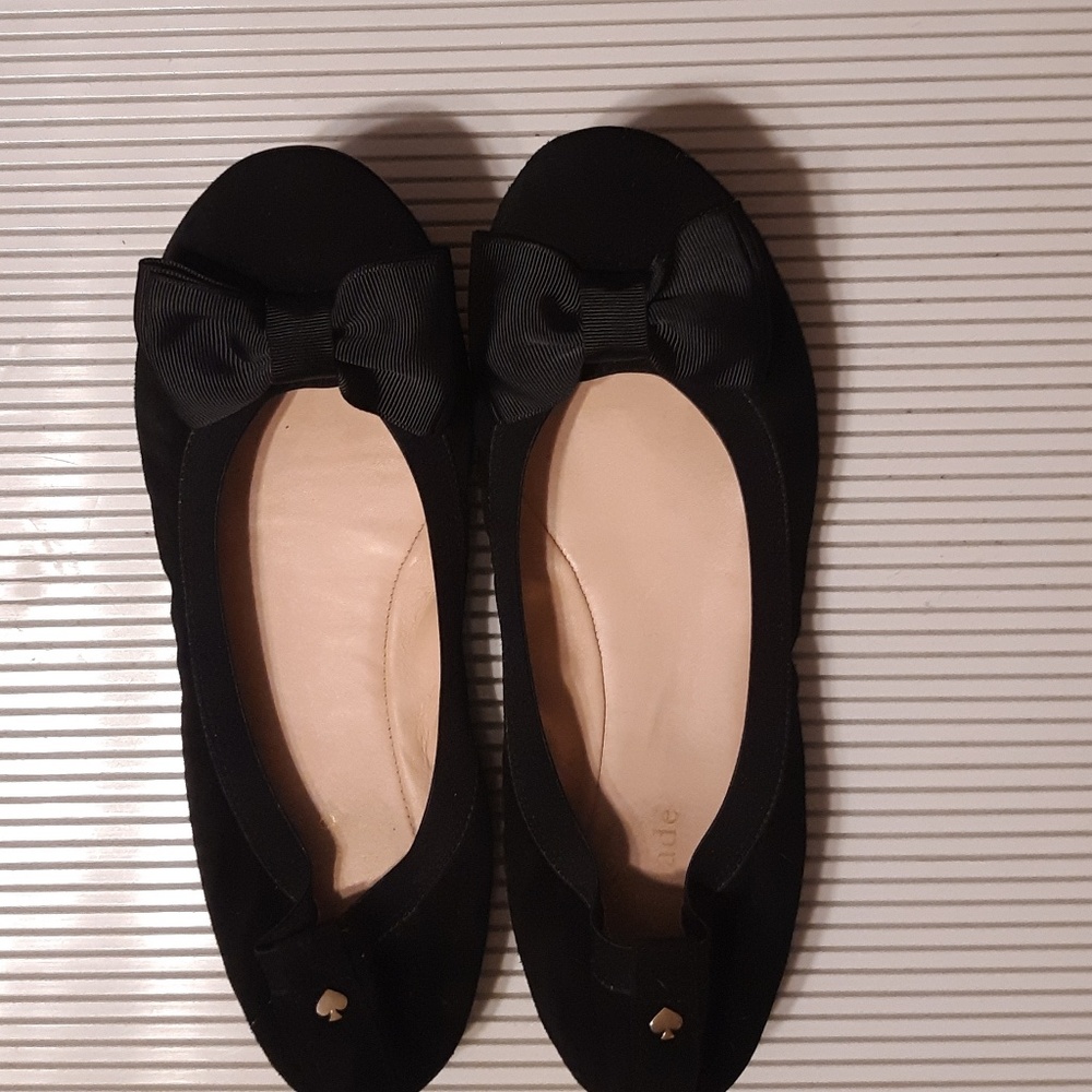 KATE SPADE NEW YORK WYLIE BOW BLACK FLATS